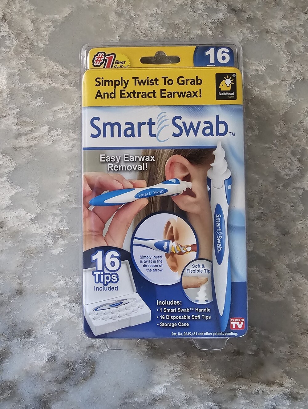 Smart Swab Ear Wax Removal Kit As Seen On TV Cleaner Safe 16 Disposable Soft Tip